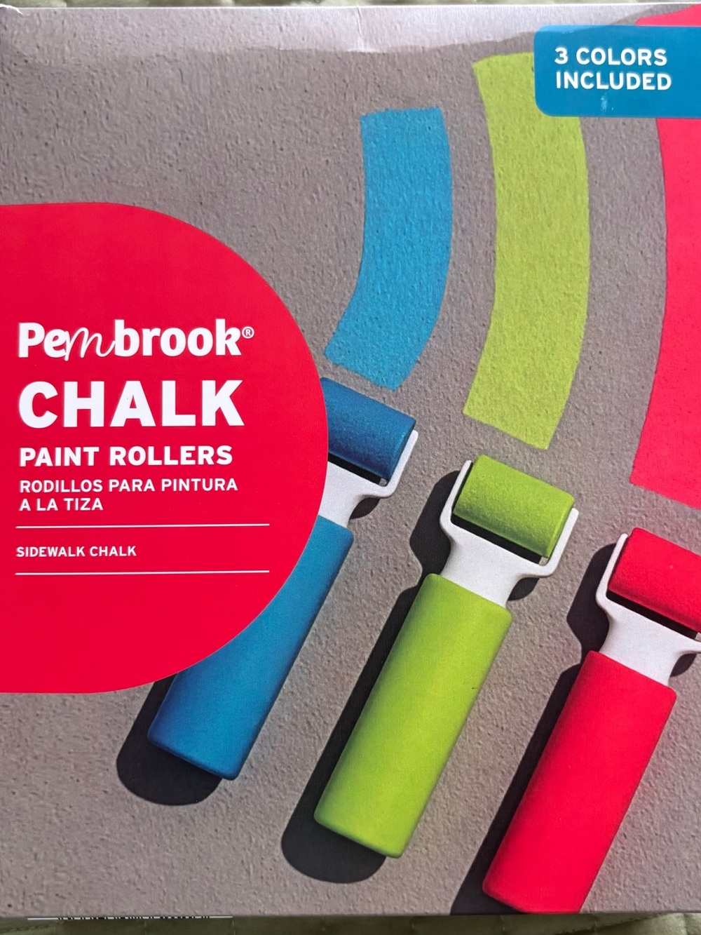 Kids Chalk Paint Rollers - Blue, Green & Red